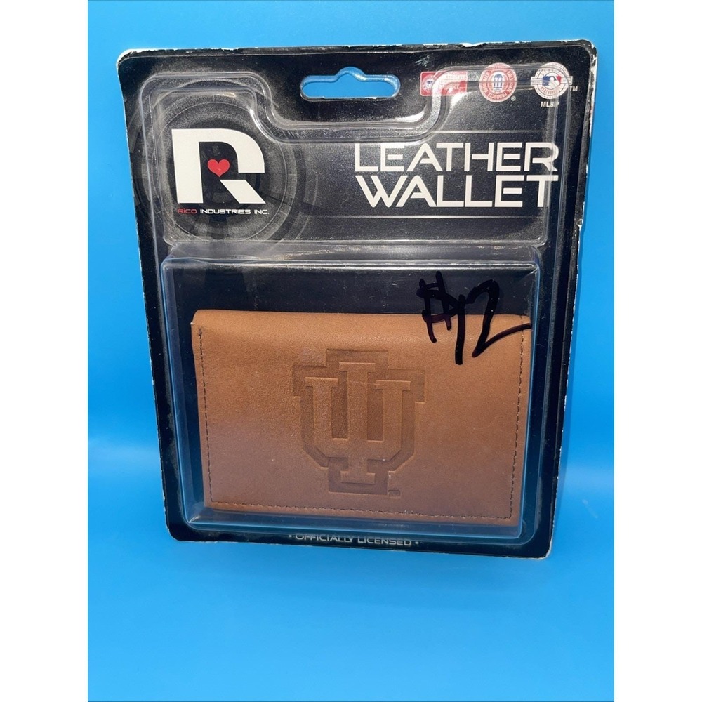 Rico Indiana Hoosiers IU Embossed Leather Wallet Brown Original Box Old Stock